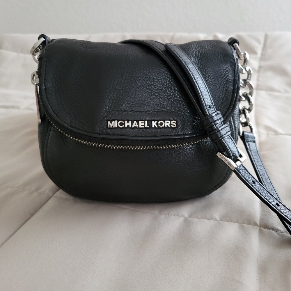 Michael Kors small BEDFORD black pebble leather crossbody